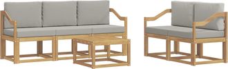 vidaXL Conjunto De Sof&aacute;s De Exterior 6 Uds. Blanco Y Gris Claro Vidaxl