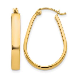Diamond2Deal 10K Yellow Gold Round Hinged Hoop Earrings