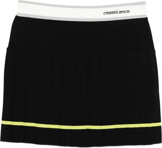 Casablanca Gestreepte Pliss&eacute; Rok - Dames - Korte rokken - Zwart - XS - Polyester - Rokken