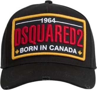 Dsquared2 Vintage Distressed Baseball Cap - Heren - Petten - Zwart - ONE Size - Katoen - Accessoires