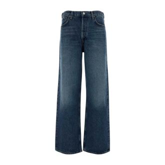 A Gold E Wide Jeans, female, Blue, Size: W24 Low-Slung Baggy Jean