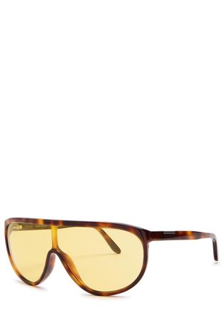 Toteme Shield Aviator-style Sunglasses - Brown Havana - One Size