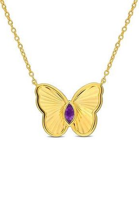 Delmar Butterfly Pendant Necklace in Purple/Gold at Nordstrom Rack