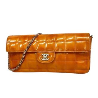 Chanel Pre-owned Vintage Schoudertas - Dames - Pre-owned - Oranje - Maat: ONE Size Leer