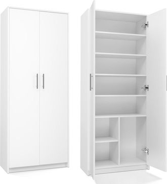 Topeshop Topeshop - Parla - Armario Moderno Con 6 Estantes - 180x74x35cm - Almacenaje - Armario De Oficina