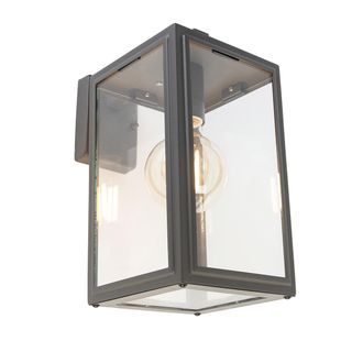 QAZQA R&uacute;stico L&aacute;mpara De Pared Exterior Inteligente Gris Con Wi-fi G95 - Sutton Down Acero Inoxidable /vidrio Cubo /cuadrada Adecuado Para Led Max. 1 X 4.9 