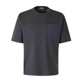 Herno Tops, Heren, Blauw, M, Katoen, T-shirt met korte mouwen