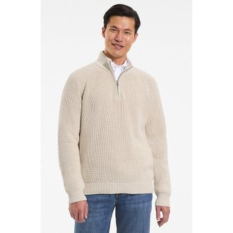 Lands End Drifter Quarter Zip Sweater in Flax Heather at Nordstrom, Size Xx-Large