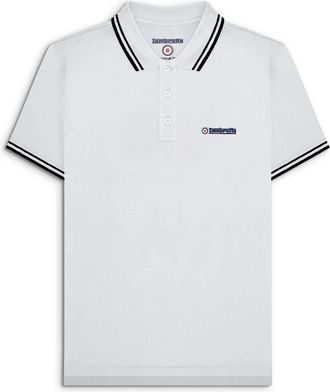 Lambretta Heren Poloshirt met Tip (Wit, Zwart)