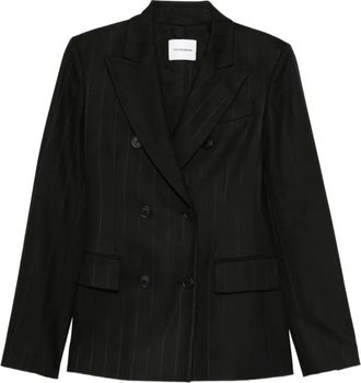 Andamane Giacca doppiopetto gessata - Nero