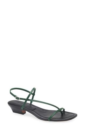 Madewell The Maycie Asymmetric T-Strap Sandal in Golf Green at Nordstrom, Size 7
