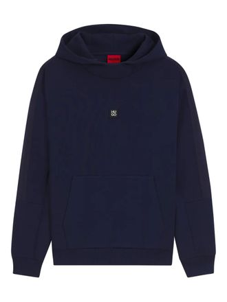 HUGO BOSS Felpa con logo e cappuccio - Blu