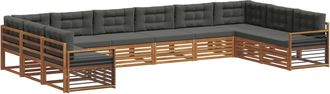 vidaXL Juegos De Sof&aacute;s 11 Uds. Natural Y Antracita Vidaxl
