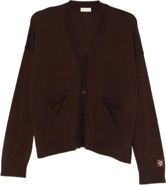 Liu Jo Cardigan con tasche applicate - Marrone
