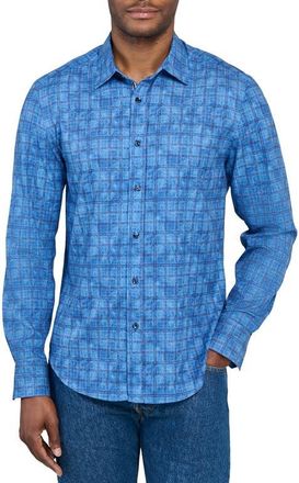 Brooklyn Brigade Flannel Print Woven Long Sleeve Basic in Dk Denim at Nordstrom, Size Xx-Large