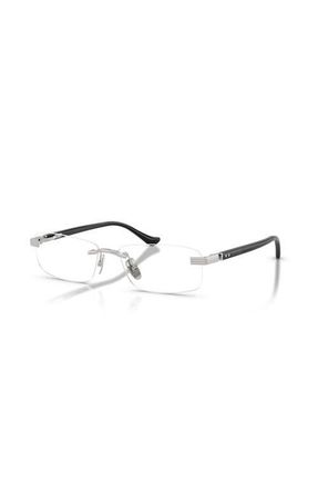 Ferrari 56mm Rectangle optical glasses in Silver at Nordstrom