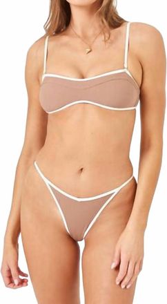 L*Space Womens Pixie Bikini Bottom In Saddle Cream