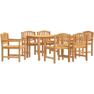 vidaXL Juego De Comedor De Jard&iacute;n 7 Piezas Madera Maciza De Teca Vidaxl