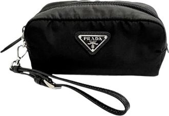 Prada Pre-owned Pouch - Dames - Vintage Clutch - Zwart - ONE Size - Leer - Vintage
