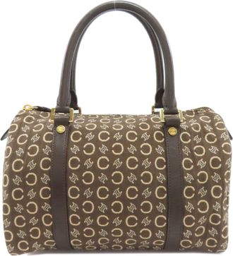 Celine Brown Canvas Boston Bag (Pre-Owned)