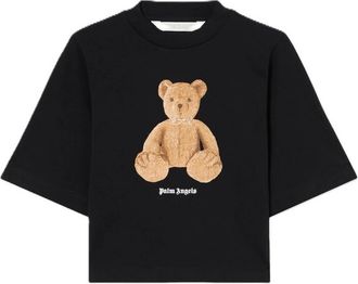 Palm Angels Square Logo T-Shirt - Dames - T-shirts - Zwart - M - Katoen - Tops