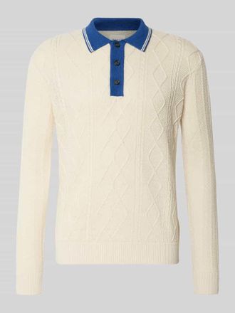 GANT Strickpullover aus Leinen-Mix mit Polokragen in Weiss, Gr&ouml;&szlig;e XXXL