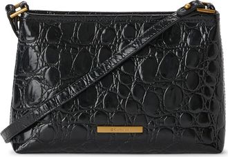 Brahmin Lorelei Croc Embossed Leather Shoulder Bag in Black at Nordstrom