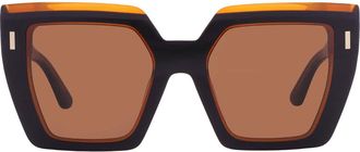 Calvin Klein Brown Square Ladies Sunglasses CK23502S 002 52
