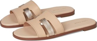 Cole Haan Flynn Slotted Slides Womens Flat Shoes Porcelain/Rose Gold : 10.5 B - Medium, Leather
