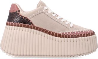 Chlo&eacute; Brown Textured Sneakers