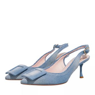 Roger Vivier Pumps & High Heels - Fringed Covered Buckle Slingsback Pumps - Gr. 41 (EU) - in Blau - für Damen