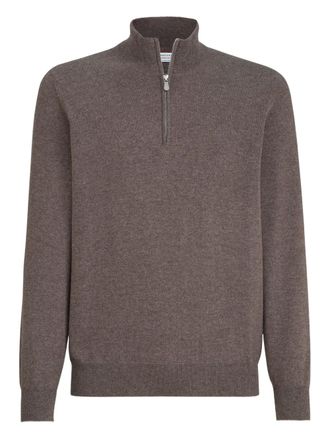 Brunello Cucinelli half-zip cashmere sweater - Brown