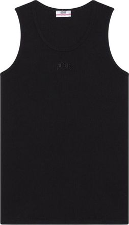 GCDS Logo Lounge Ribbed Tank Top - Heren - Tops zonder mouwen - Zwart - XL - Katoen - Tops