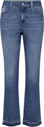 Mos Mosh Uitlopende high-waisted jeans met gerafelde rand - Dames - Bootcut Jeans - Blauw - W33 - Katoen - Jeans