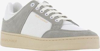 Saint Laurent Niedrige Schn&uuml;rsneakers aus Glatt- und Wildleder SL/61