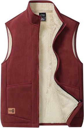 Generic Gilet for Men - Fleece Lined Quilted Gilets, Body Warmer Outerwear, Fuzzy Fluffy Winter Thermal Jacket, Sleeveless Lightweight Vest, Soft Cozy Stand C