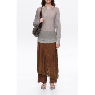 Bimba & Lola Crossover Ties Sweater in Silver at Nordstrom, Size X-Small Eu