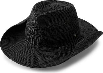 Helen Kaminski Gwen Raffia Cowboy Hat in Charcoal at Nordstrom