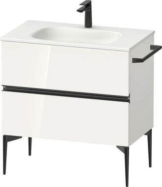 Duravit Sivida Mueble Bajo Lavabo, 2 Cajones, Tirador Negro - Duravit