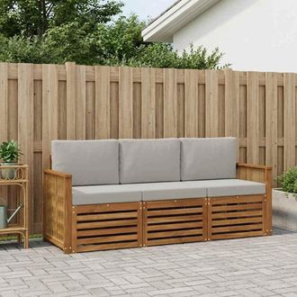 vidaXL Vidaxl Set Divani 3 Pz Legno Di Acacia Massello