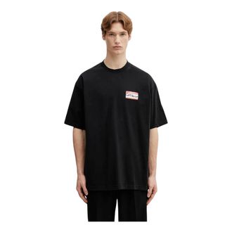 VETEMENTS Tops, Heren, Zwart, S, Katoen, Sticker T-shirt