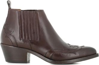 Sartore embroidered leather boots - women - Calf Leather - 37 - Brown