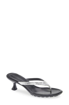 Mansur Gavriel Mari Kitten Heel Sandal in Silver at Nordstrom, Size 10.5Us