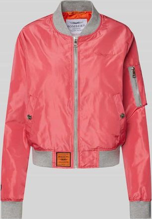 Original Bombers Bomberjacke mit Logo-Stitching in Hellrot, Gr&ouml;&szlig;e S