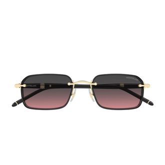 Montblanc Gold Linea Meisterst&uuml;ck Rimless Rectangular Sunglasses