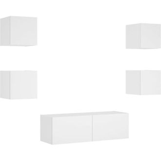 vidaXL Vidaxl - 5 Piece tv Wall Cabinets with led Lights White