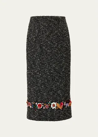 Carolina Herrera Embellished Pencil Skirt