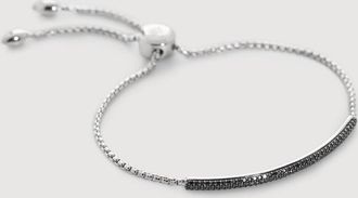 Monica Vinader Sterling Silver Fiji Bar Diamond Friendship Bracelet Black Diamond