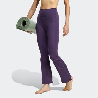 adidas Trainingstights ADIDAS PERFORMANCE ALL ME ESSENTIALS FLARE LEGGINGS, Damen, Gr. L, N-Gr, aurora plum, aurora plum, Obermaterial: 85% Polyester, 15% El