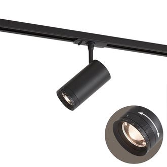QAZQA Qazqa Foco Moderno Negro Para Sistema De Riel Monof&aacute;sico Con Led